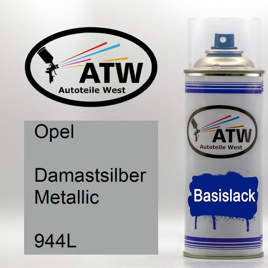 Opel, Damastsilber Metallic, 944L: 400ml Sprühdose, von ATW Autoteile West.